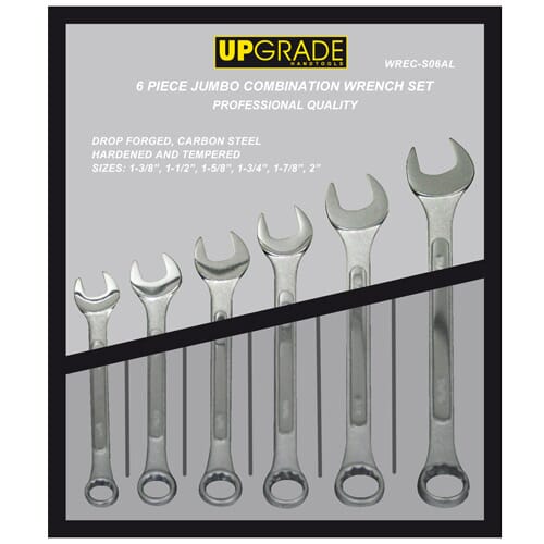 Upgrade 1253W Combination Wrench Set 1.3/8-2" 6Pc