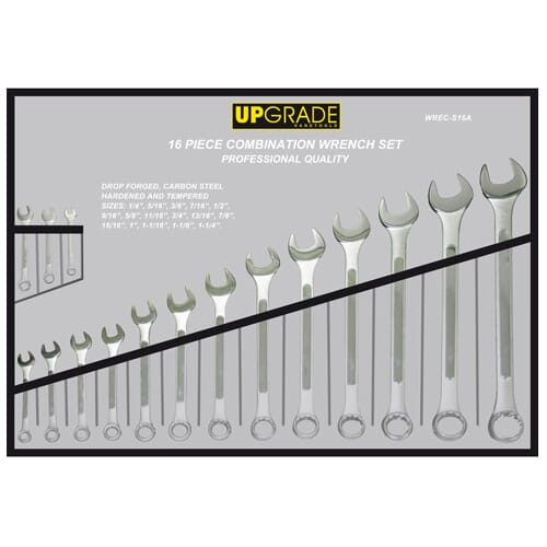 Upgrade 1253Y Combination Wrench Set 1/4-1.1/4" 16Pc