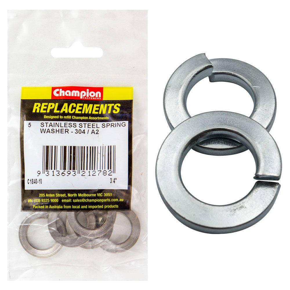 Champion 3/4In Stainless Spring Washer 304/A2 -5Pk