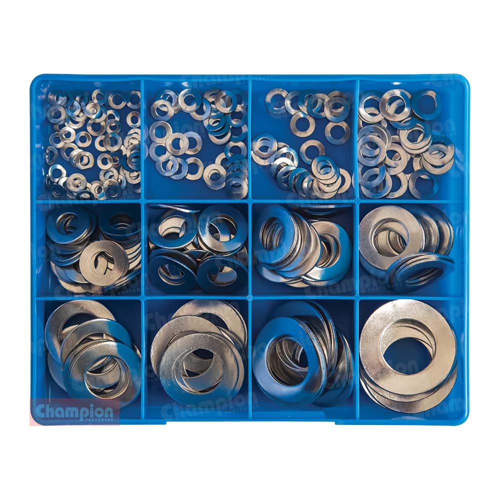 Champion 255Pc Metric Wave Washer Assortment 304/A2