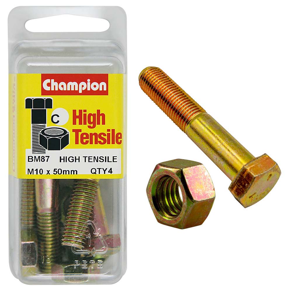 Champion 10 X 50 Bolt And Nut (C) - Gr8.8