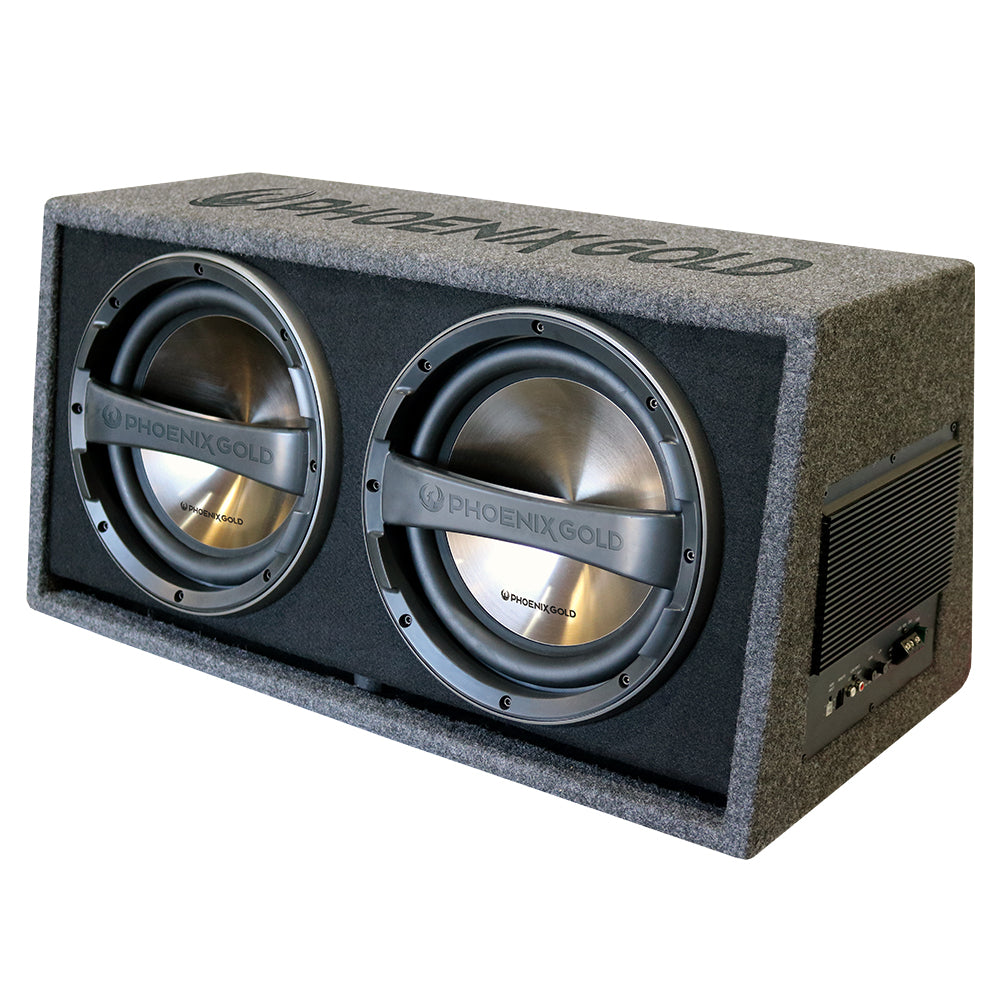 Phoenix Gold 12" Active Dual Subwoofer Enclosure 2000W Max