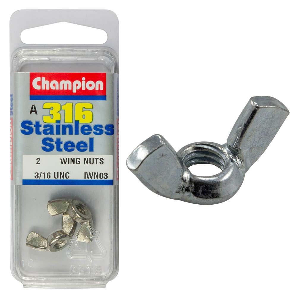 Champion 3/16In Unc Wing Nut - 316/A4