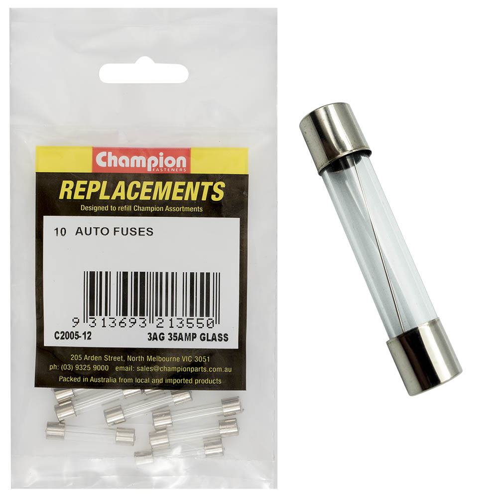 Champion 3Ag 35Amp Glass Fuse -10Pk