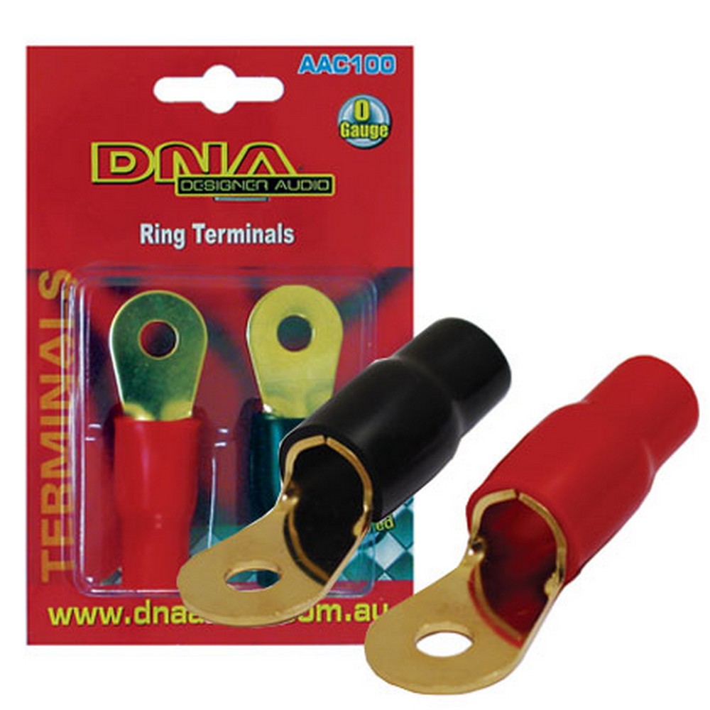 0 Awg Ring Terminals (1 Black / 1 Red)