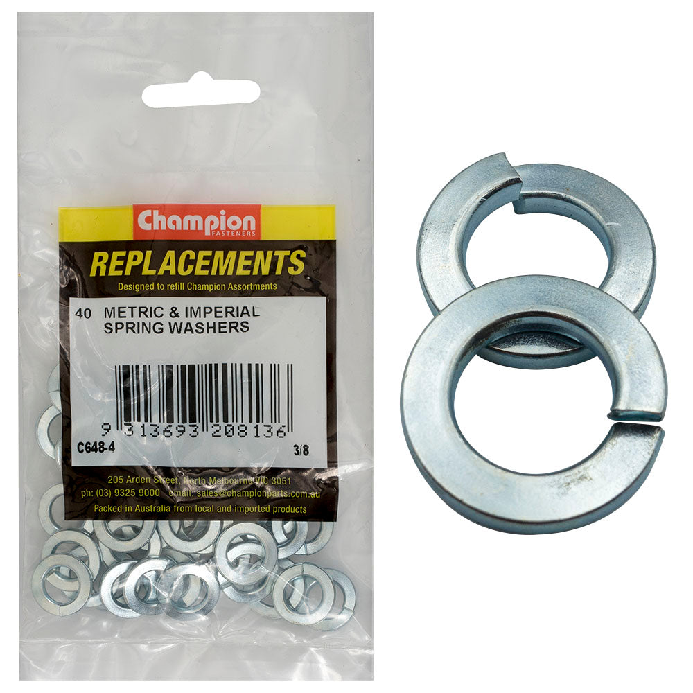 Champion 3/8In Flat Section Spring Washer -40Pk