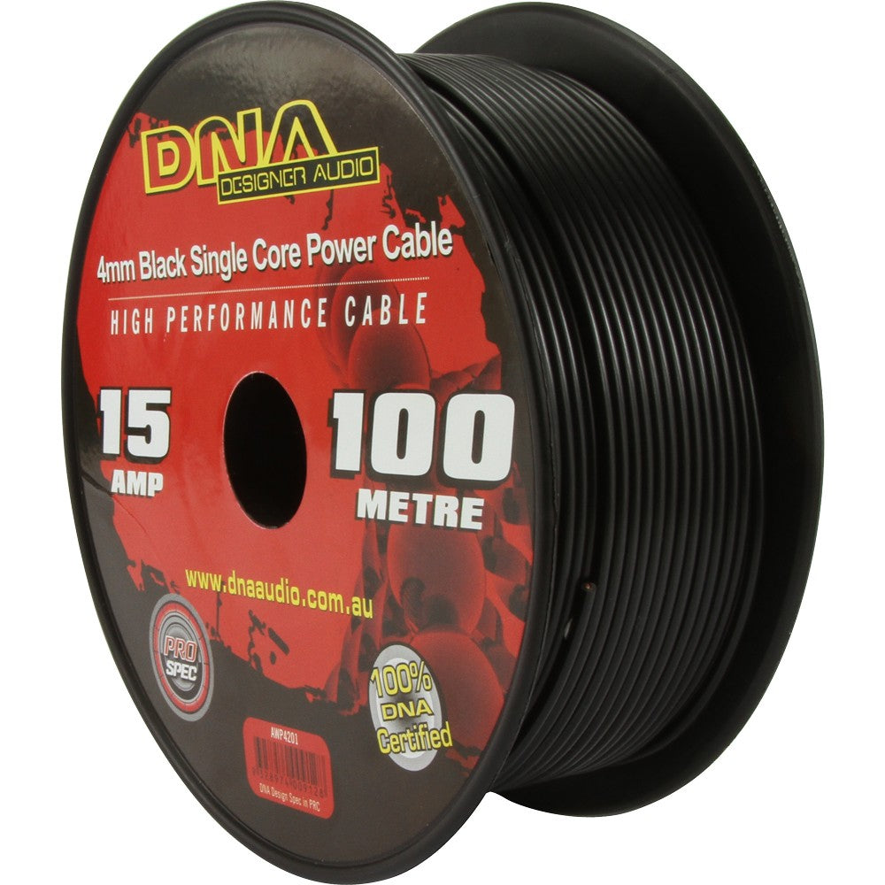 Dna Cable 15 Gauge Single Core Cable Black 100Mtr