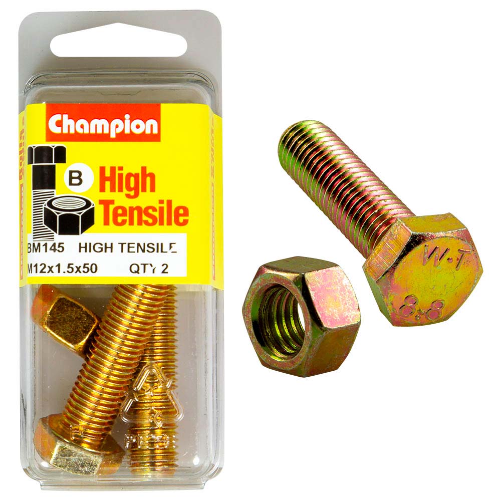 Champion 12 X 50 X 1.5 Set Screw  & Nut (B) - Gr8.8