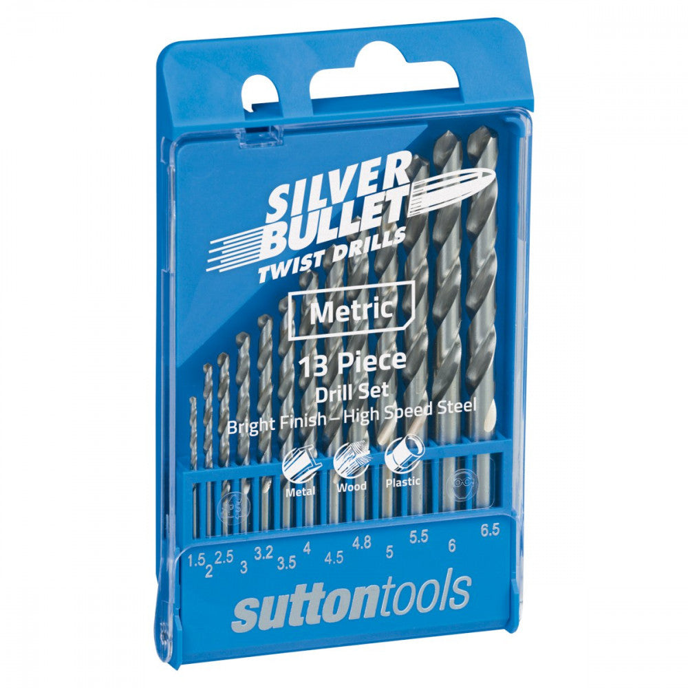 Sutton Tools 13 Piece Silver Bullet Jobber Drill Bit Set Metric