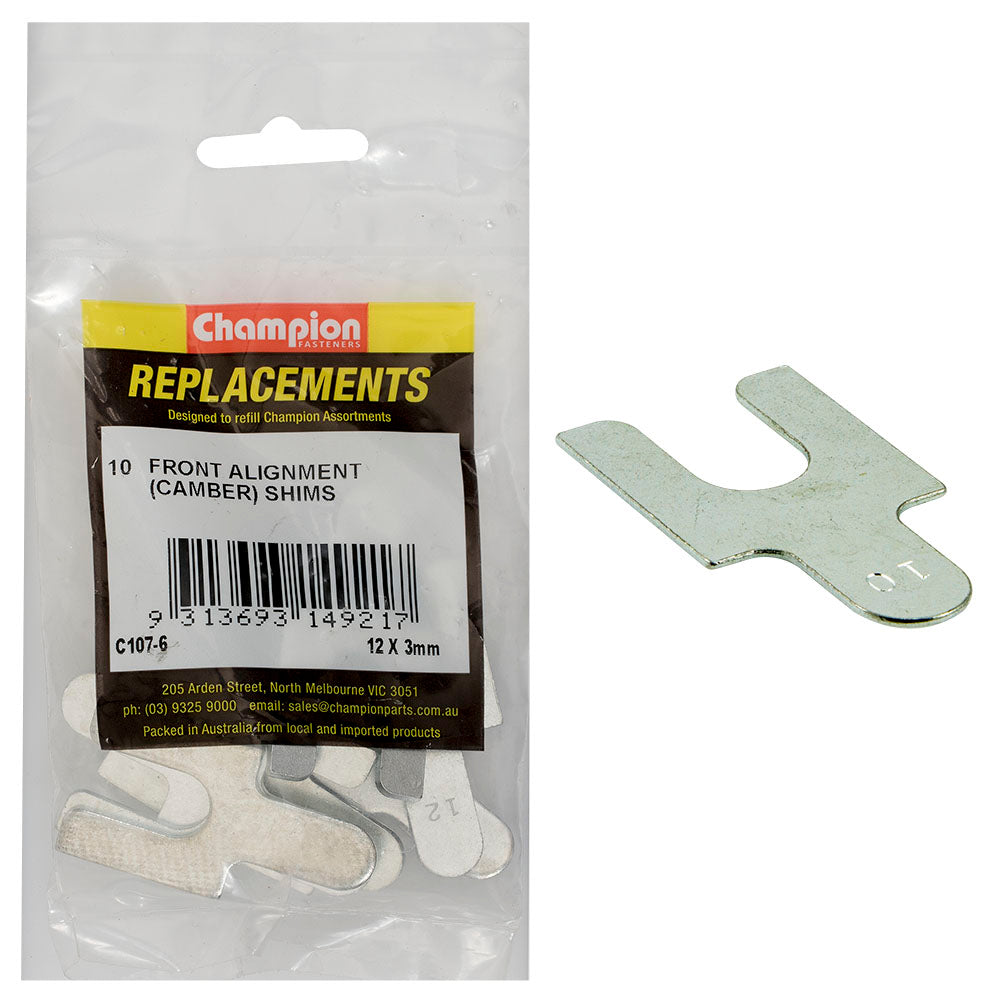 Champion Front Alignment Shim 12Mm X 2Mm Type 1 -10Pk