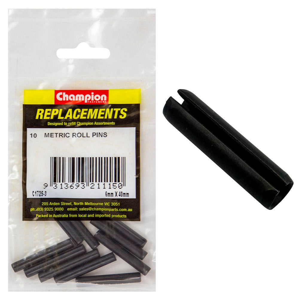 Champion 6Mm X 40Mm Roll Pin -10Pk