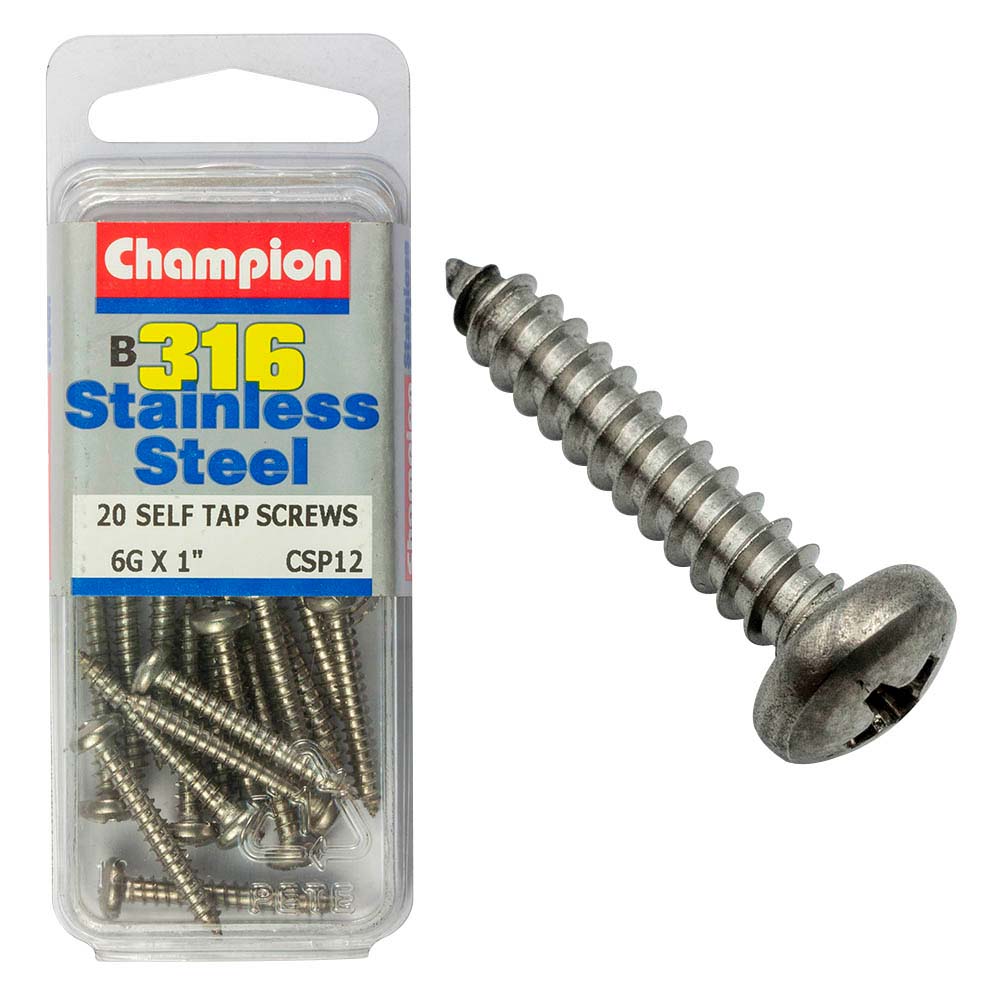 Champion 316/A4 S/Tap Set Screw - Pan 6G X 1 (B)