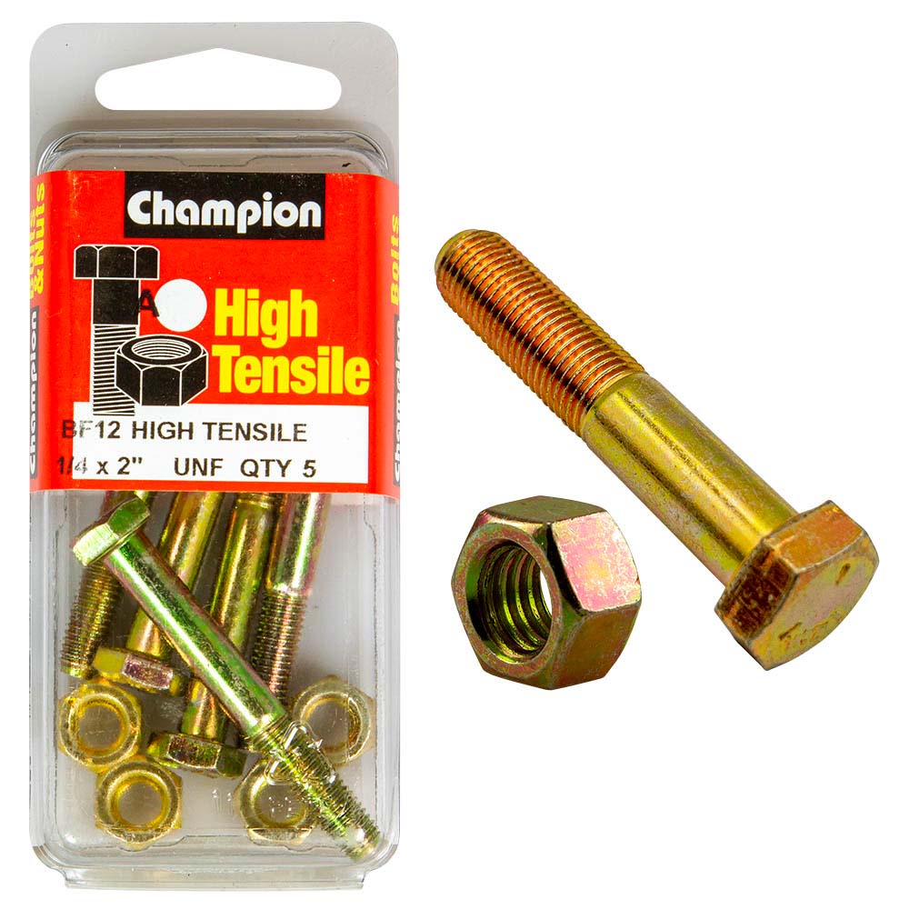 Champion 2In X 1/4In Bolt And Nut (A) - Gr5