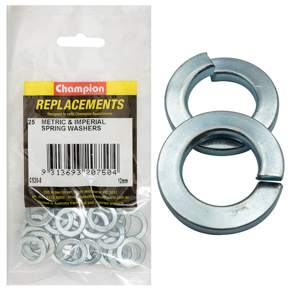 Champion 12Mm Flat Section Spring Washer -25Pk