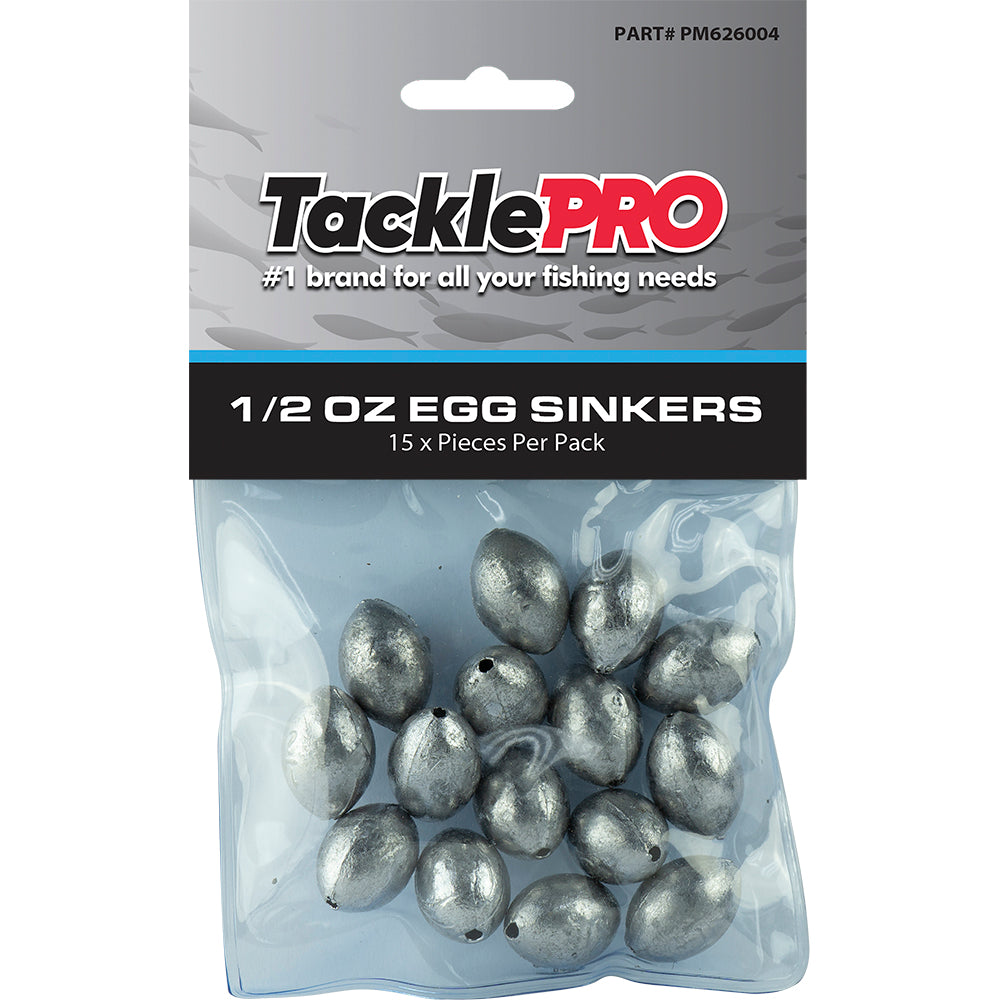 Tacklepro Egg Sinker 1/2Oz - 15Pc