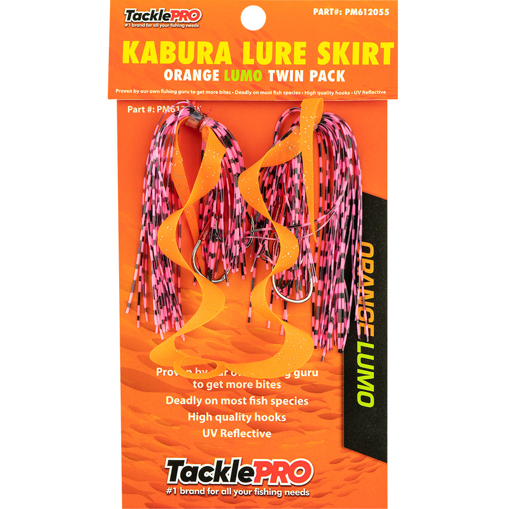 Tacklepro Kabura Lure Skirt - Orange/Lumo (Twin Pack)