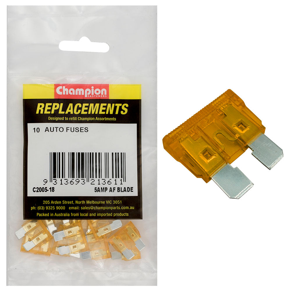 Champion Af 5Amp Standard Blade Fuse (Tan) -10Pk