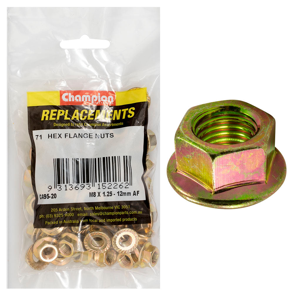 Champion M8 X 1.25 Nut (12Mm Af) -71Pk