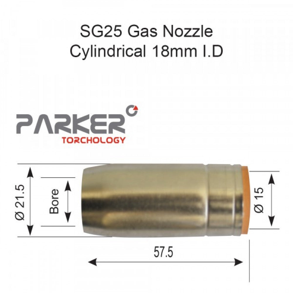 Parker Sg25 Nozzle Cylindrical Pack Of 2
