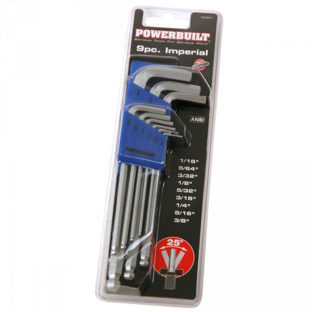9Pc Imperial Ball End Hex Key Set