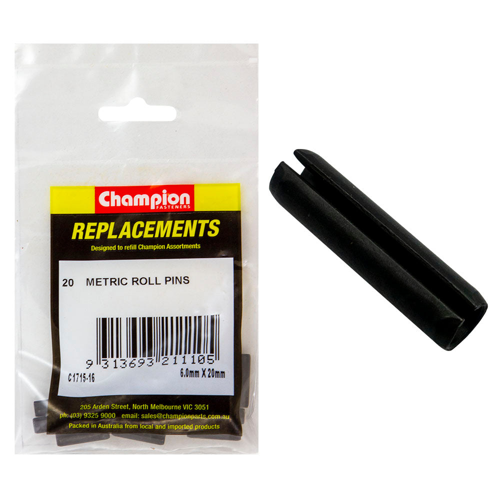 Champion 6Mm X 20Mm Roll Pin -20Pk