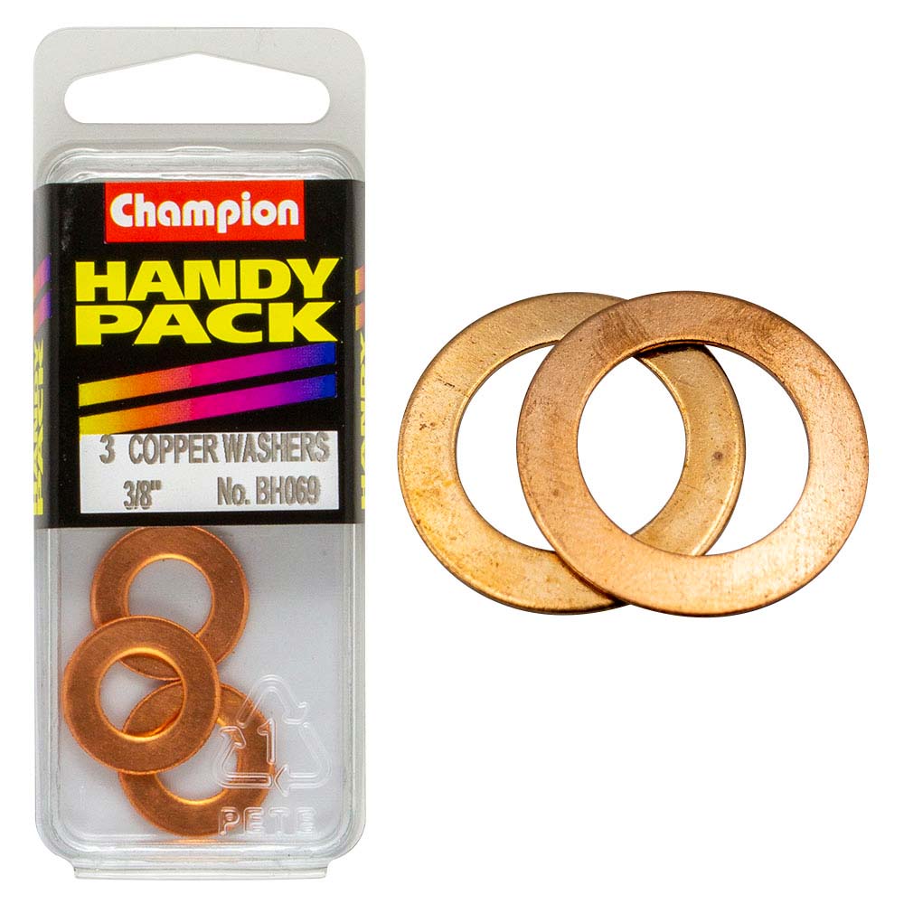 Champion 3/8In X 3/4In Copper Washer 20G