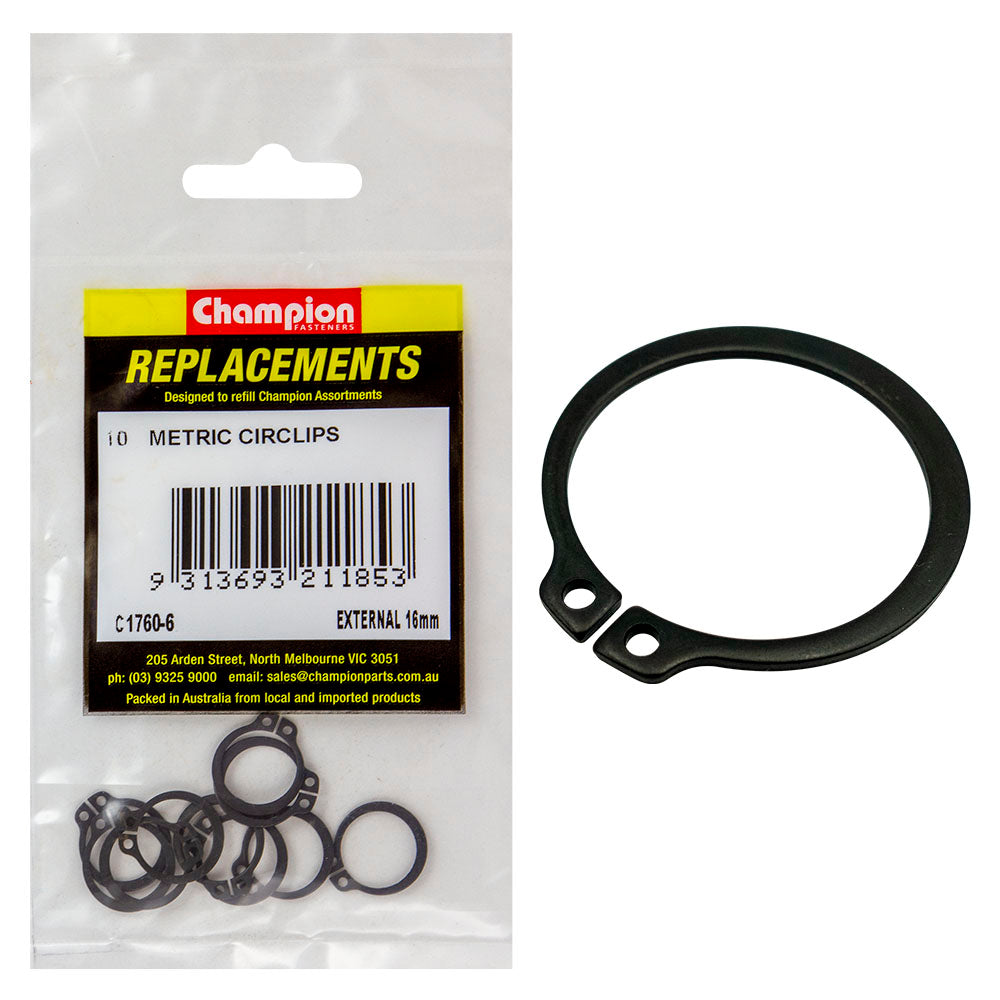 Champion 16Mm External Circlip -10Pk