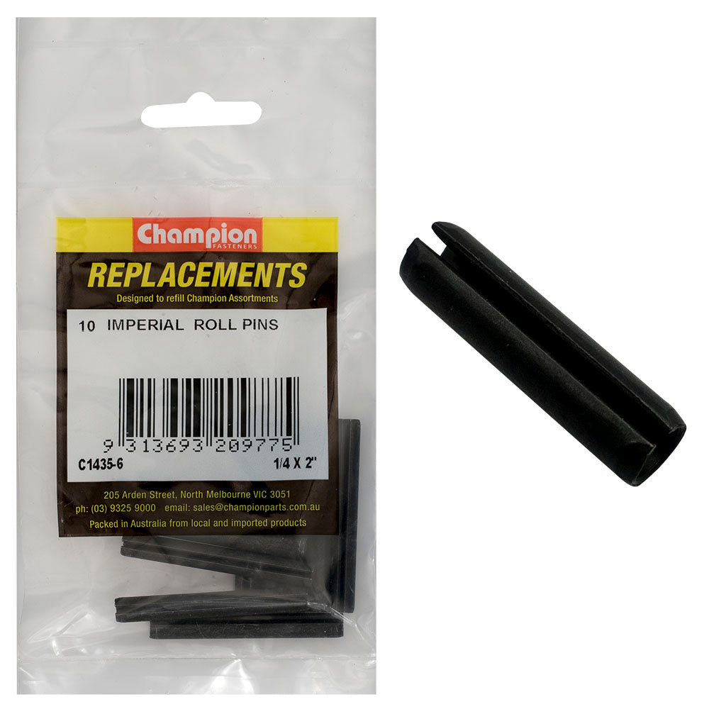 Champion 1/4In X 2In Roll Pin -10Pk