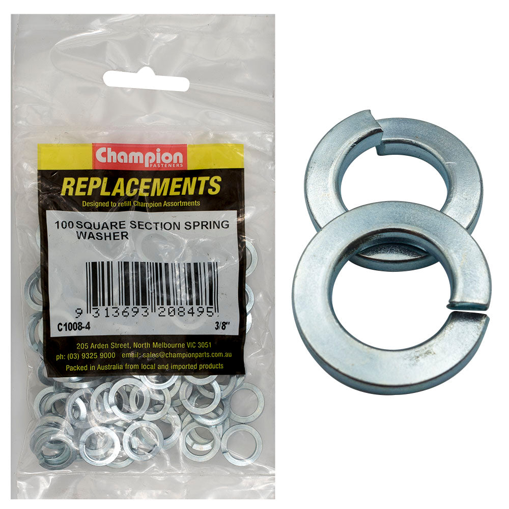 Champion 3/8In Square Section Spring Washer -100Pk