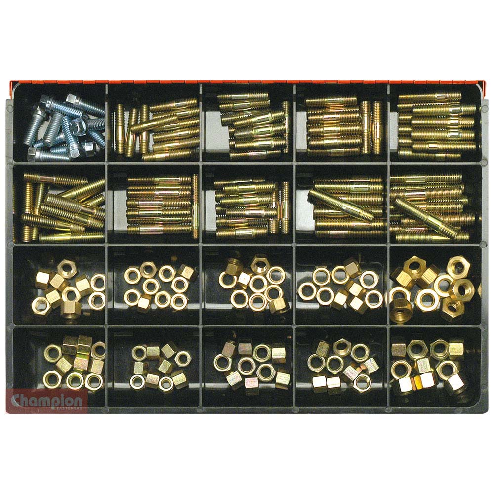 Champion 200Pc Master Manifold Studs And Nut - Brass & Steel