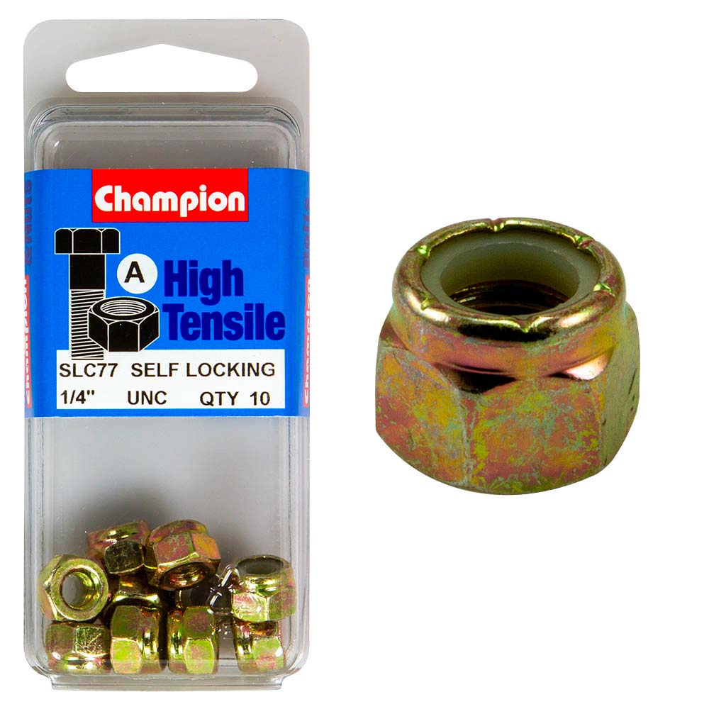 Champion Nyloc Nut Unc 1/4In (A) - Gr5
