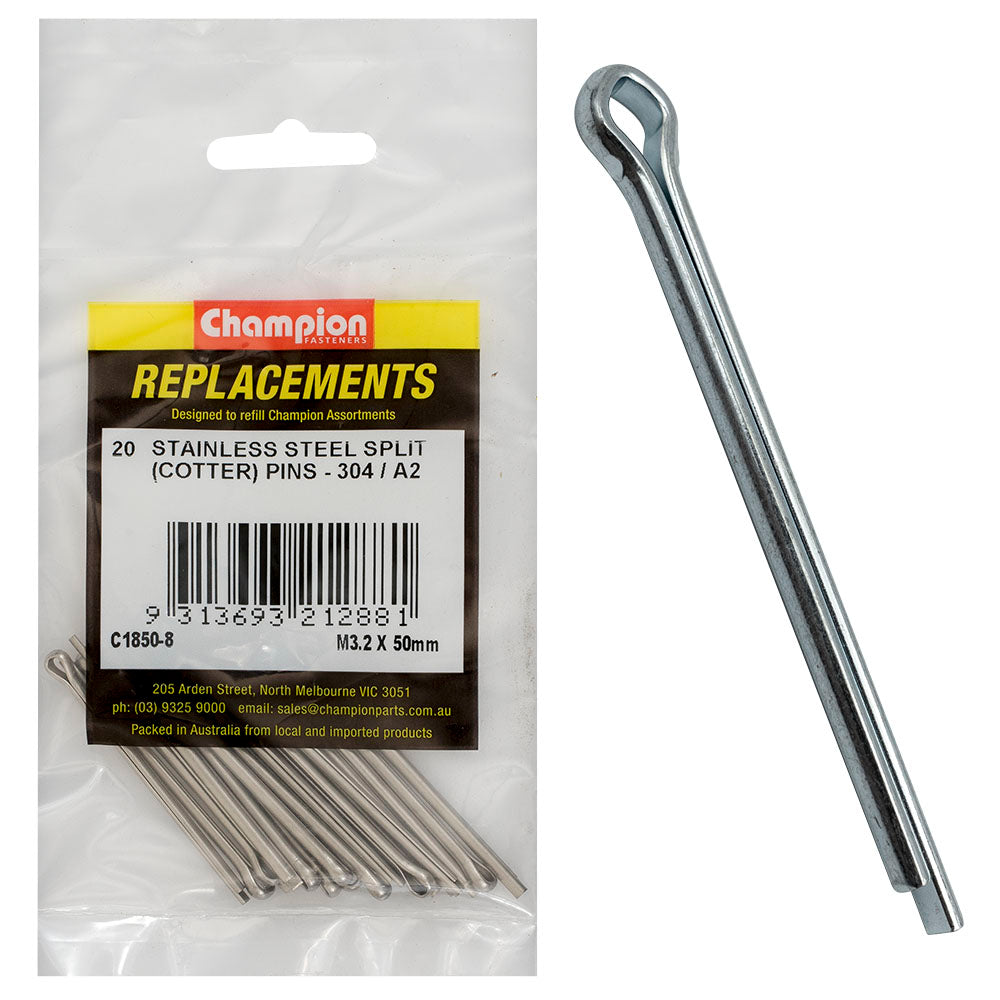 Champion 3.2 X 50Mm Stainless Split (Cotter) Pin 304/A2-20Pk