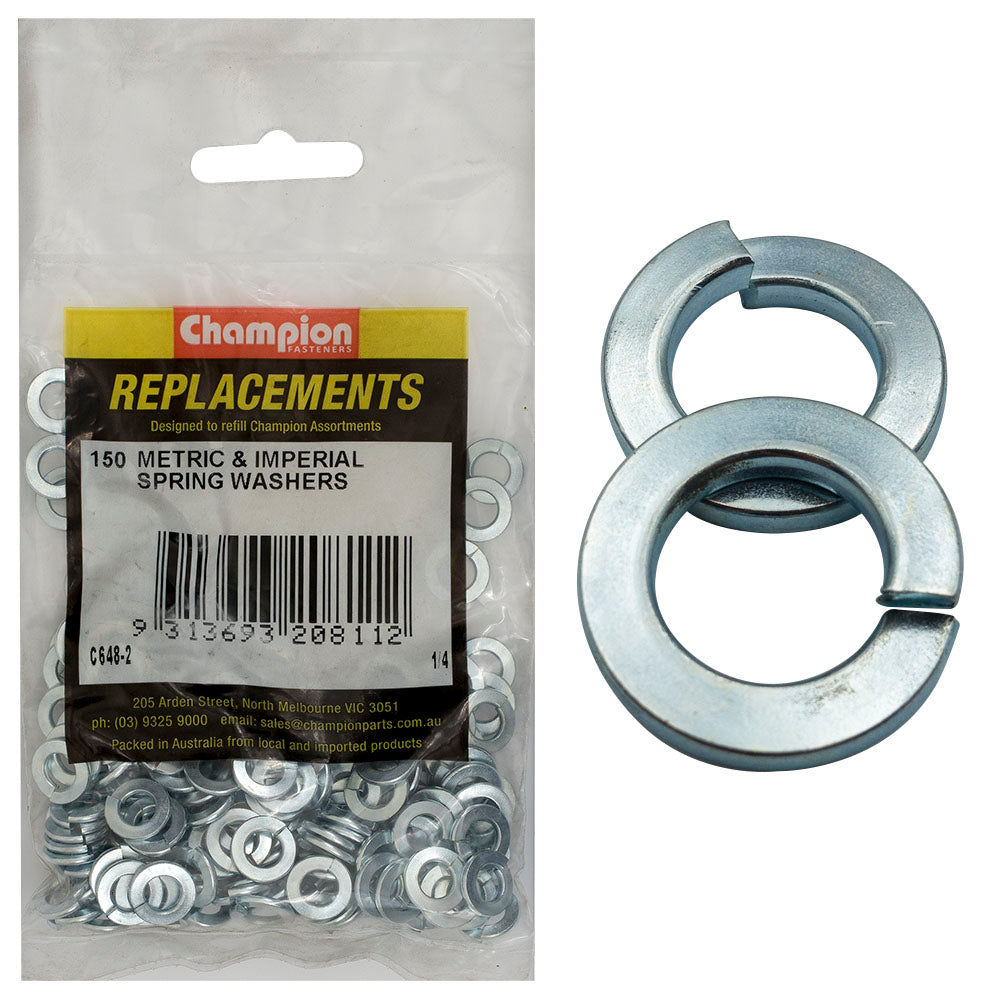 Champion 1/4In Flat Section Spring Washer -150Pk