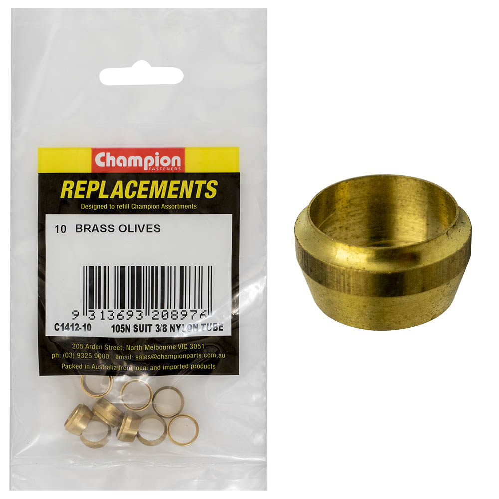 Champion 3/8In Brass Compression Type Olive -10Pk