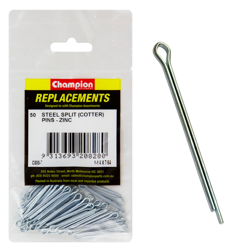 Champion 7/64In X 32Mm Steel Split (Cotter) Pin -50Pk