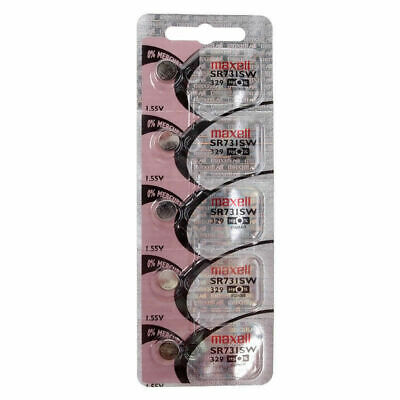 Maxell Silver Oxide Sr731Sw Watch Battery Button Cell 5 Pack