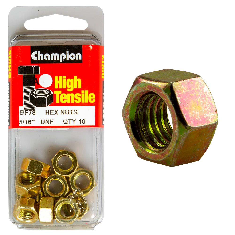 Champion 5/16In Unf Hex Nut (A) - Gr5