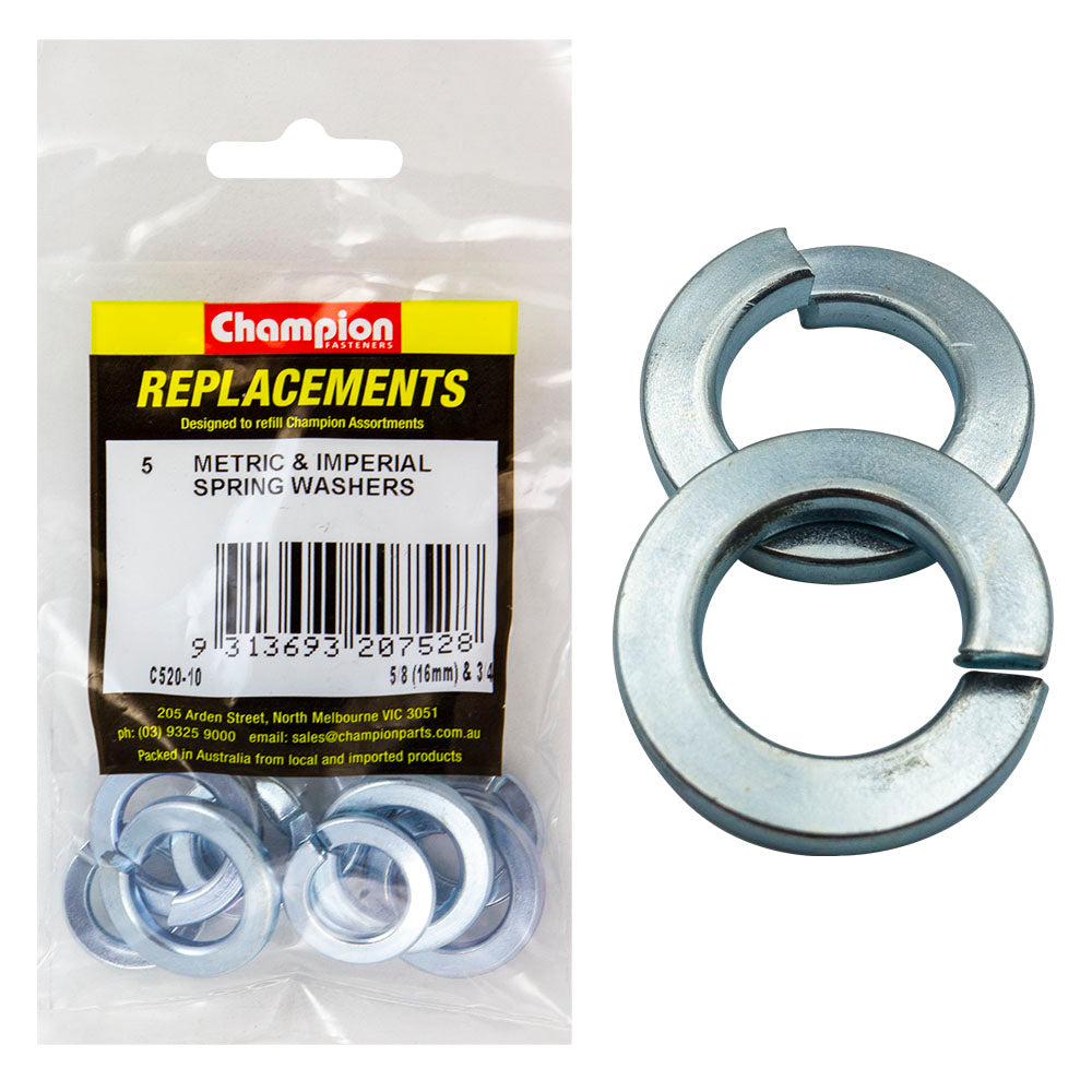 Champion 5/8In & 3/4In Flat Section Spring Washer-10Pk (5Ea)