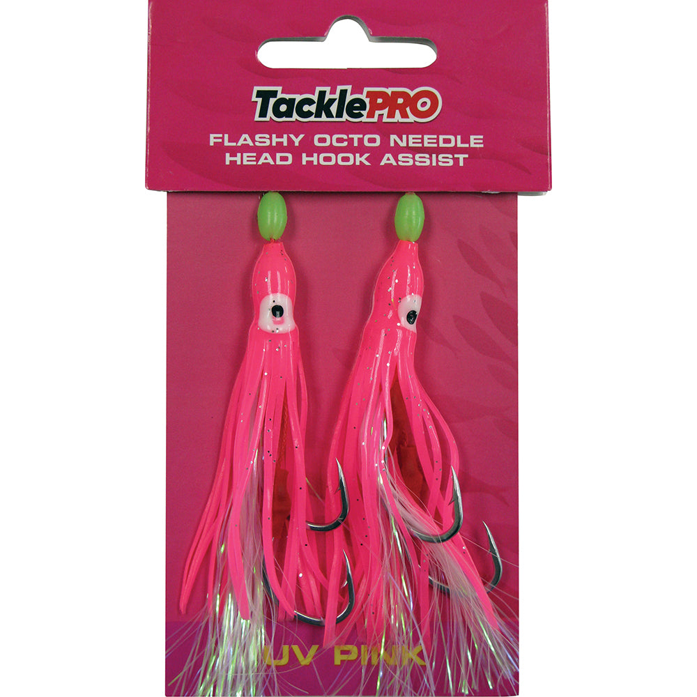 Tacklepro Flashy Octopus Assist Hook - Uv Pink - 2Pc