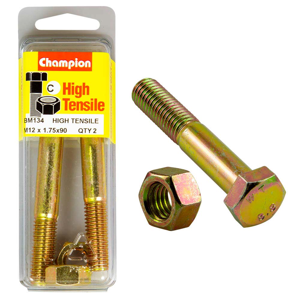 Champion M12 X 90 Bolt & Nut (C) - Gr8.8