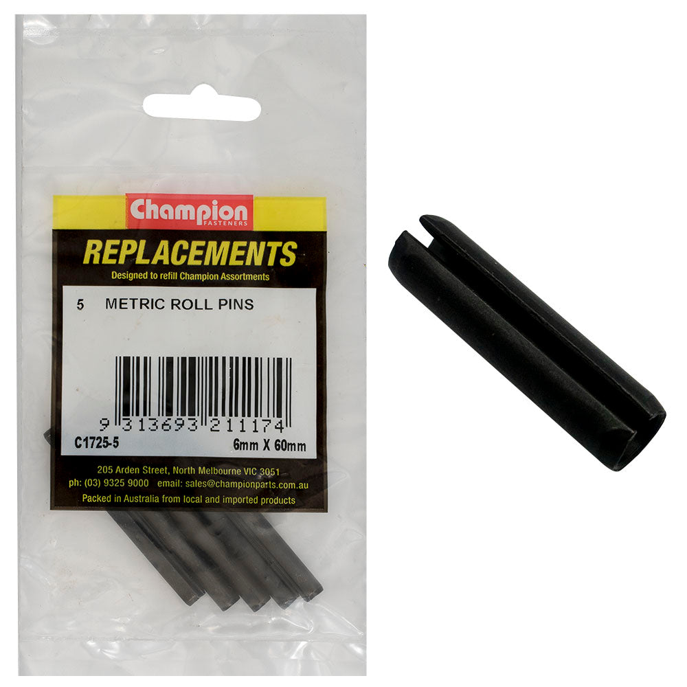 Champion 6Mm X 60Mm Roll Pin -5Pk