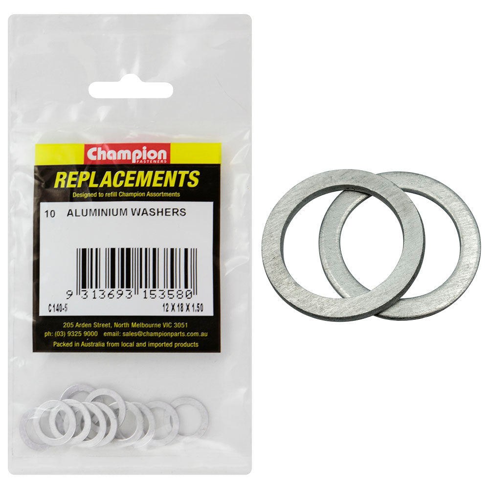 Champion M12 X 18 X 1.5Mm Aluminium (Sump Plug) Washer -10Pk