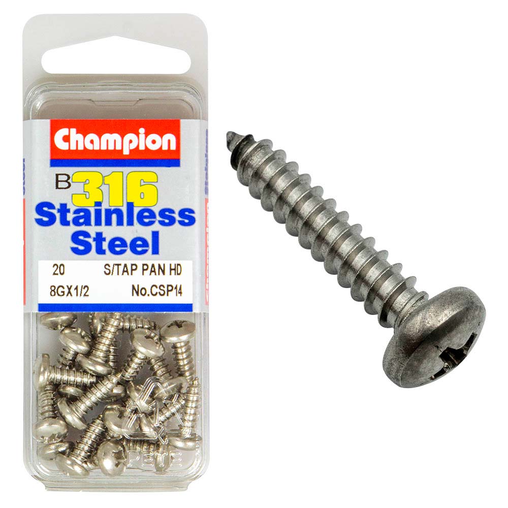 Champion 316/A4 S/Tap Set Screw - Pan 8G X 1/2In (B)