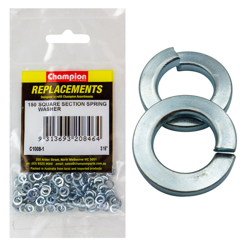 Champion 3/16In / 5Mm Square Section Spring Washer -150Pk