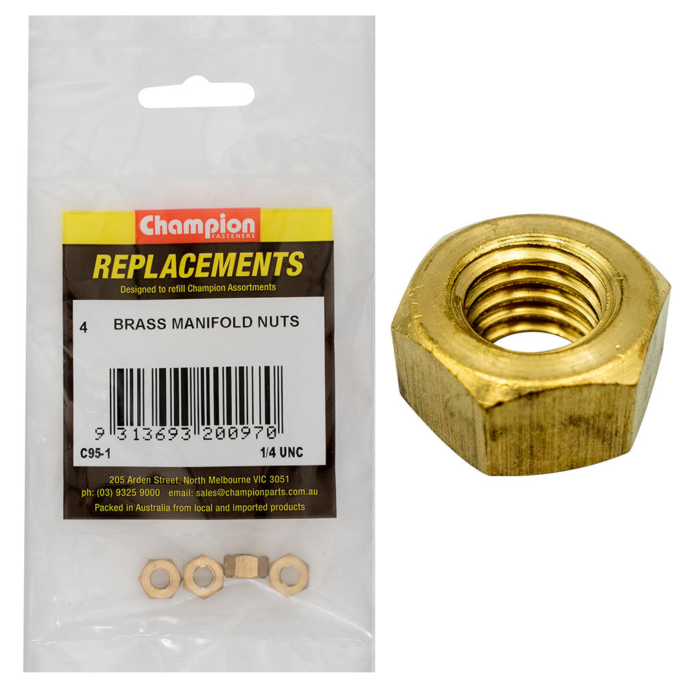 Champion M10 X 1.50Mm Steel Manifold Nut - 25Pk