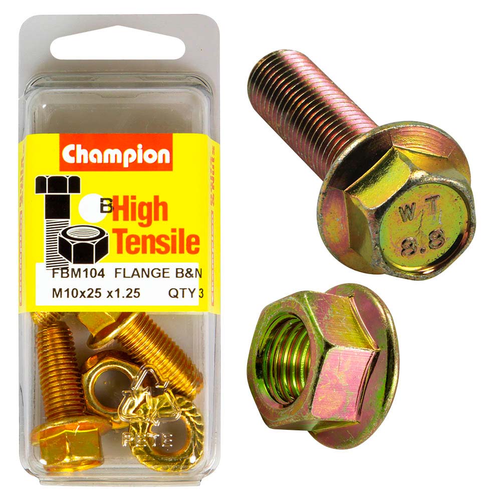 Champion Flange Bolt M10 X 25 X 1.25 (B) - Gr8.8