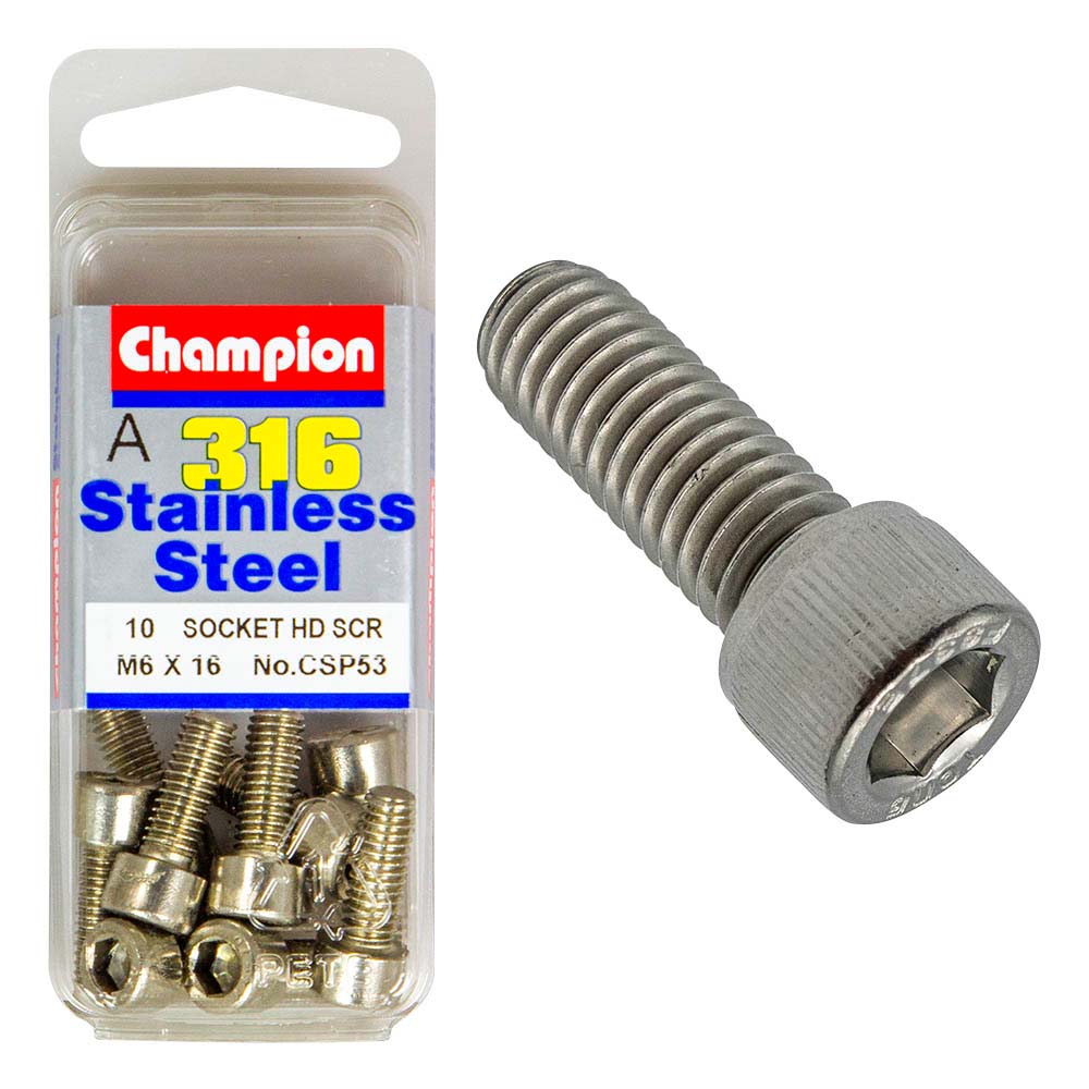 Champion 316/A4 M6 X 16 Socket Hd Set Screw (A)