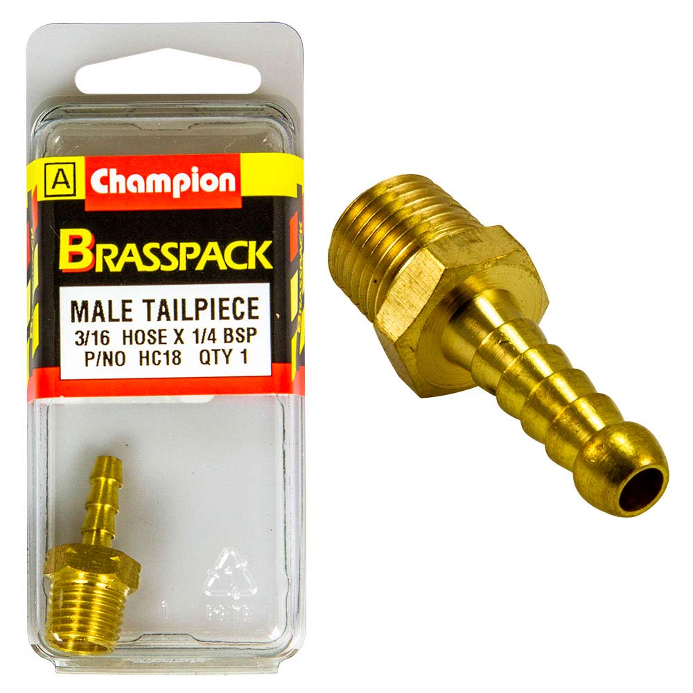 Champion Brass 3/16In X 1/4In Male Hose Barb