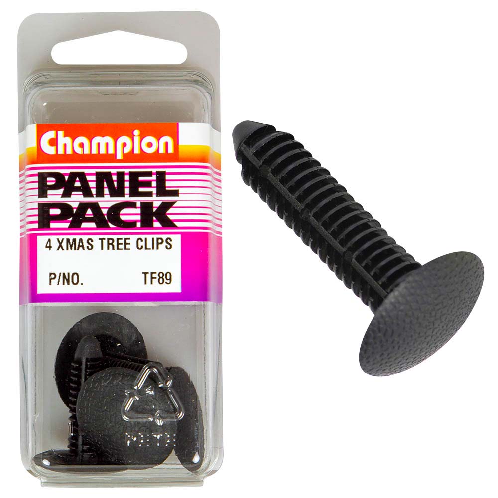 Champion Xmas Tree Clip Black 25Mm Hd X 32Mm -4Pk