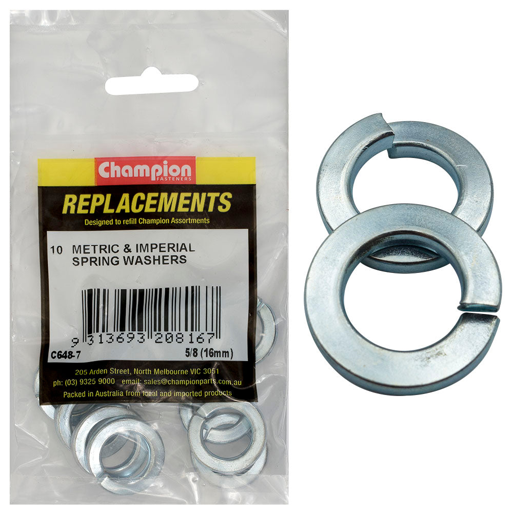 Champion 5/8In / 16Mm Flat Section Spring Washer -10Pk